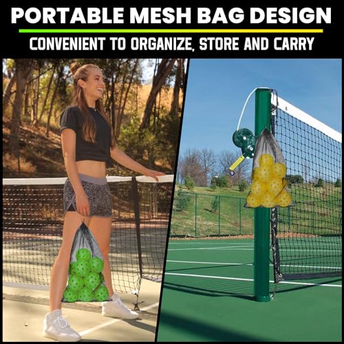 Outdoor Pickleball Balls - 40 Holes, USAPA Approved - 4 Pack, Yellow