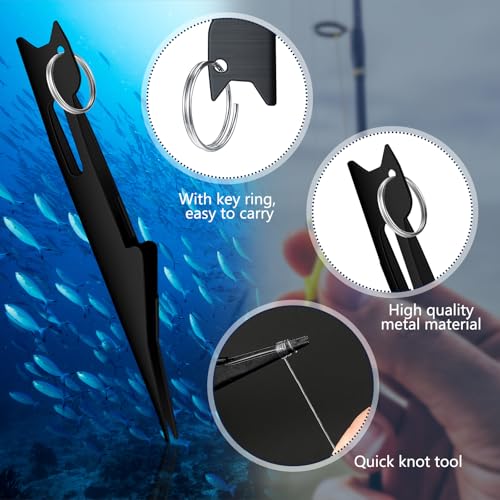 Fishing Knot Tying Tool - 3 Pcs Quick Tie Fly Angler Accessories - Black