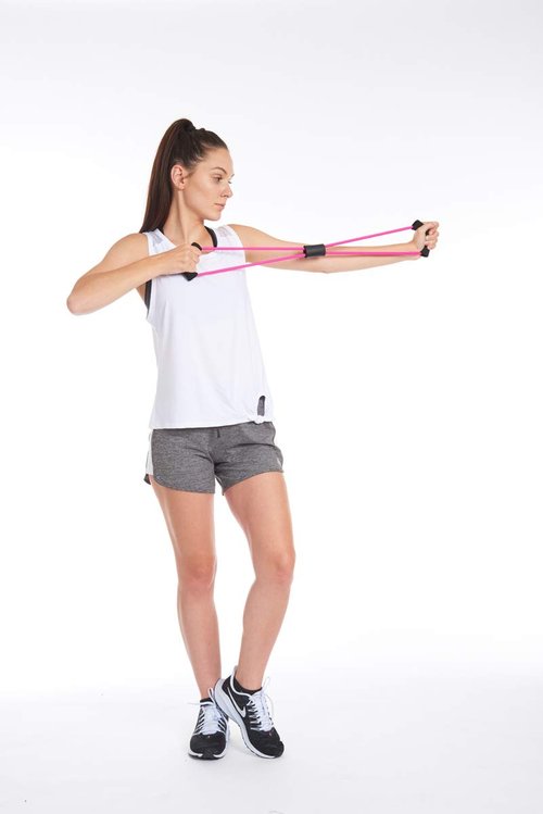 EDX Resistance Loop Bands with Handles for Workouts, Exercise, Fitness, Stretching, Physical Therapy | 3 Pack, Pink
