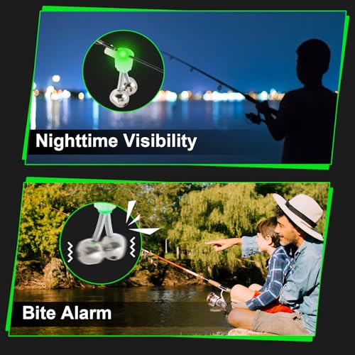 Fishing Bells for Rod Tips - 20 Pcs Clip-On Fish Bite Alarms