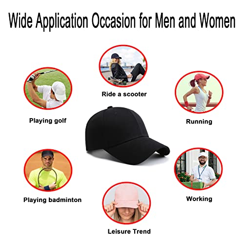 Baseball Cap with Structured Front Panels - Black