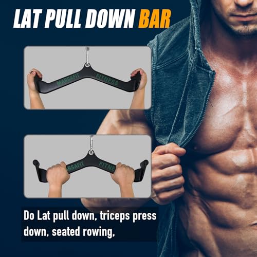 Lat Pulldown Bar Attachment for Cable Machines - Ergonomic Rubber Handles