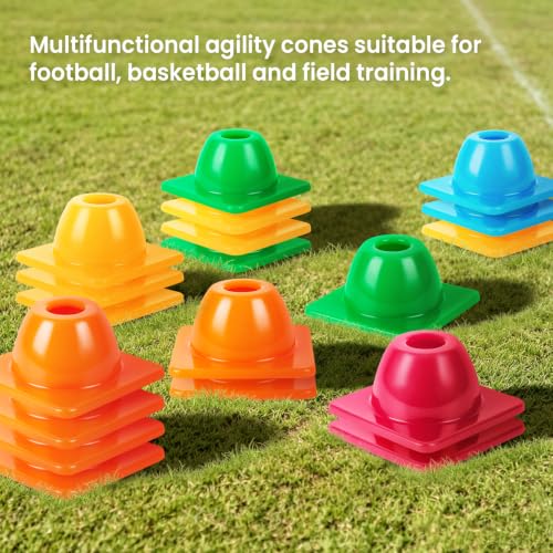 GKXMAXIWANG 12-Pack Orange Heavy Duty Agility Training Cones - Windproof & Shatterproof Sports Markers