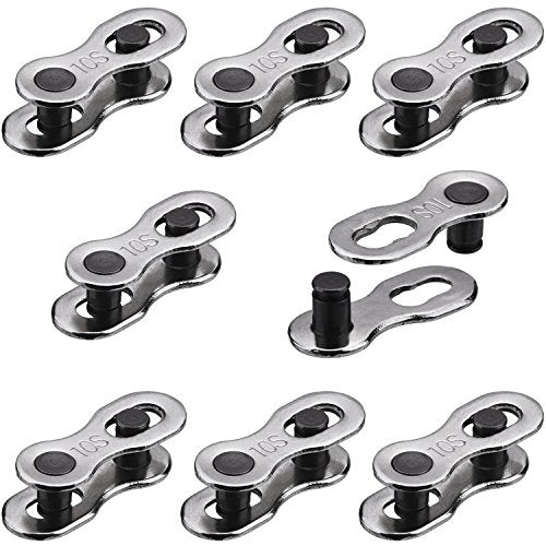 Bicycle Chain Master Link - 8 Pairs, 20.5 x 6.5 x 8.1 mm, Silver