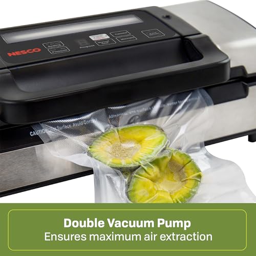 NESCO Deluxe Food Vacuum Sealer with Viewing Lid & Starter Bags