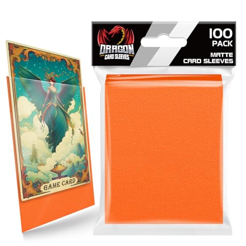 100 Count Orange Matte Card Sleeves for Trading Cards
