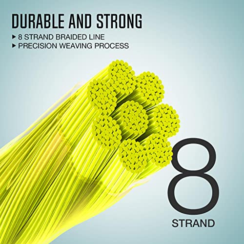 Braided Fly Line Backing - Fluorescent Yellow/Black, 20lb/100yd