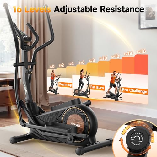 Compact Elliptical Machine with 18IN Long Stride - Home Gym