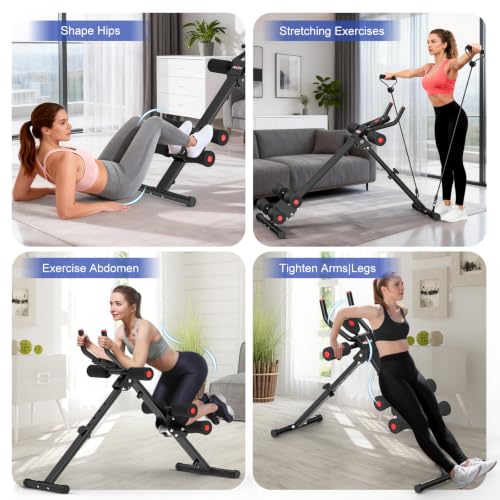 Adjustable Ab Workout Machine - Foldable Ab Trainer - Black