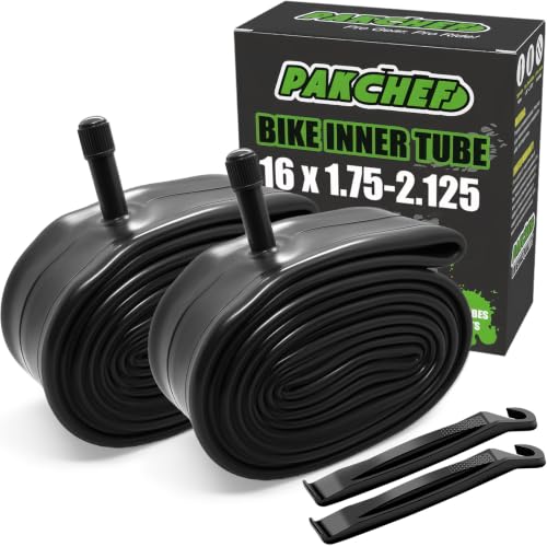 PAKCHEF 16 Inch Bike Inner Tube Set of 2 for 16x1.75-2.125 Tires, Heavy Duty