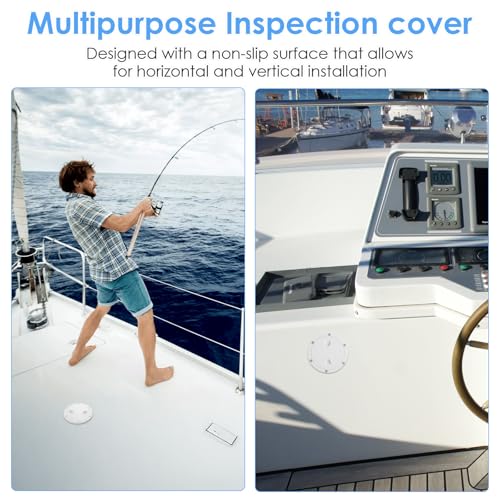 4 Pack 4-Inch Boat Hatch Circular Non-Slip Inspection Hatch Covers with 24 Screws