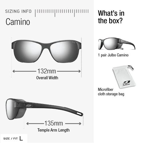 Julbo Camino Mountain Sunglasses - Black Frame - Smoke w/Multilayer Rose Mirror Lens (Spectron 3)