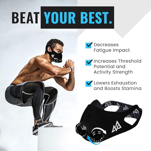 Elevation Training Mask 2.0 - Resistance Training Mask - Black, Medium