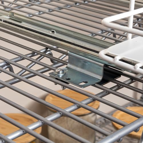 1-Tier Powder-Coated Steel Pantry Pull-Out Organizer White - 15"