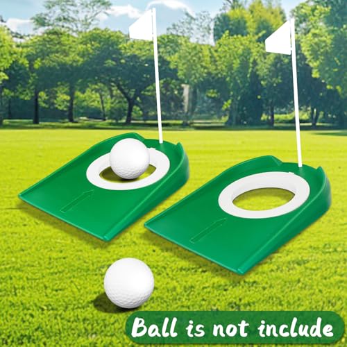 Golf Putting Cup Set with White Flag - 2pcs Indoor Outdoor Practice