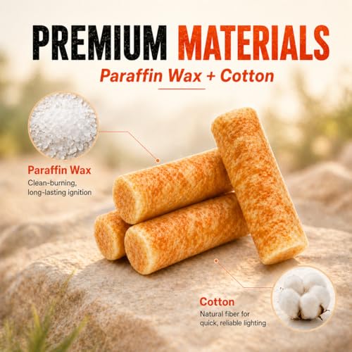 28-Pack Waterproof Fire Starters with 5+ Minute Burn Time
