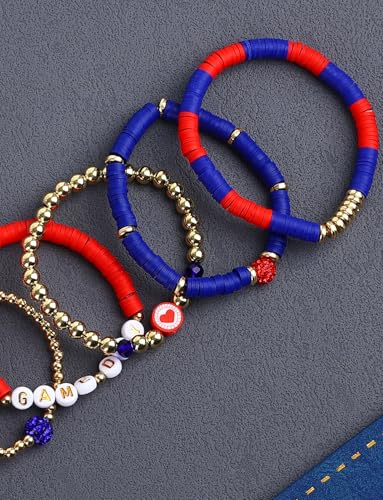 Game Day Football Charm Bracelets for Women - Red, Black, Blue