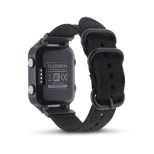 C2D JOY Canvas Nylon Strap Compatible with Garmin Approach S5/S6/S20 Golf Watch Replacement Band - Black
