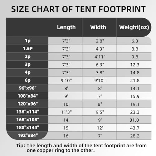 Clostnature Heavy Duty Tent Footprint Floor Saver 87'' x 75'' Black Camping Tarp