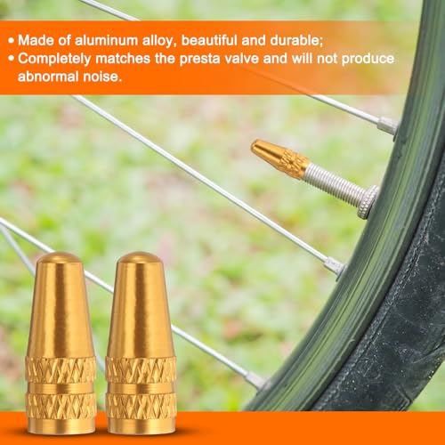 Bike Valve Caps - Anodized Aluminum Tire Valve Caps - Gold