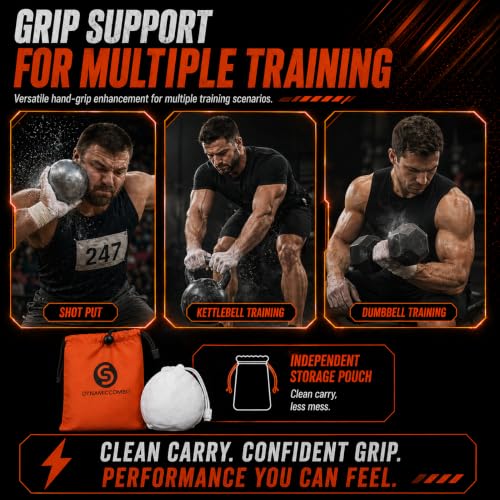 Gym Chalk Balls & Refillable Storage Bag - Superior Grip & Less Mess, 120g
