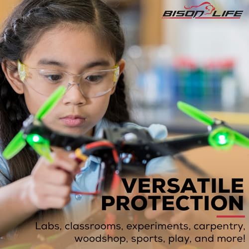 BISON LIFE Kids Safety Glasses, Bulk Kids Protective Glasses ANSI Z87.1 Safety Glasses for Kids, Science Safety Goggles Pack