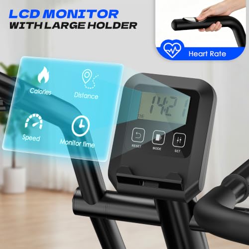 Recumbent Exercise Bike with Arm Exercise - 400LB Magnetic Resistance, Grey