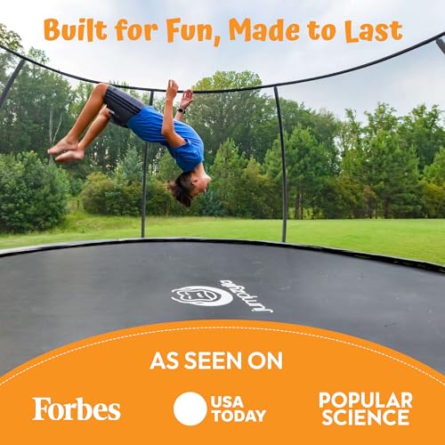 Outdoor Trampoline with Net for Kids - 14FT Black, ASTM Certified