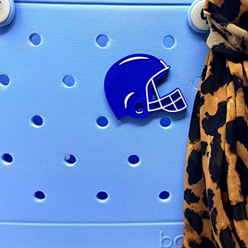 Blue Football Helmet Charm Accessory for Bogg Bags