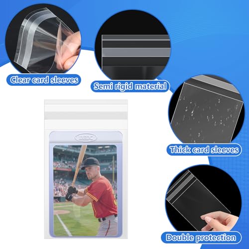 DEDC 200Pcs Team Set Bags Resealable Card Holder for Semi Rigid