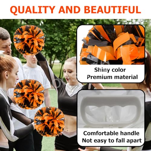 Hooshing 5PCS Cheerleading Pom Poms and Cheerleader Hair Ties with