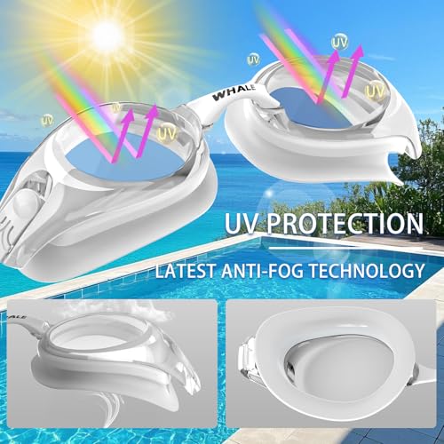 HD Anti-Fog Swimming Goggles for Adults and Youths - White