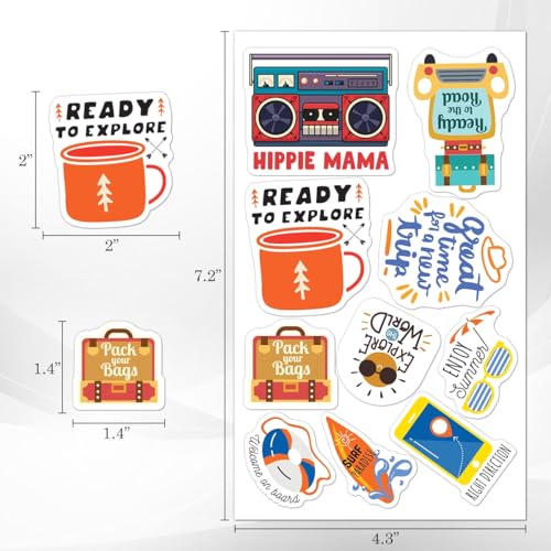 Pack 50 Pcs World Travel Stickers for Water Bottles Waterproof Laptop Luggage Helmet Computer Scrapbooking Teens Adults Girls Boys Funny Aesthetic Sticker Packs Small Vinyl Decals