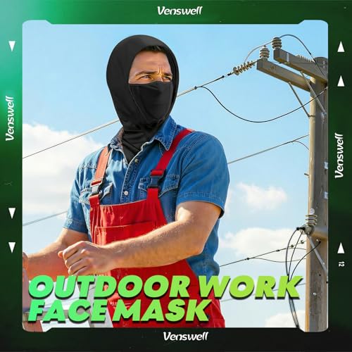 3 in 1 Summer Cooling Balaclava Hood Face Mask - Black