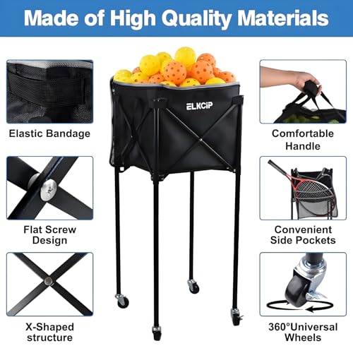 Portable Pickleball & Tennis Ball Hopper - Medium Capacity Carrier
