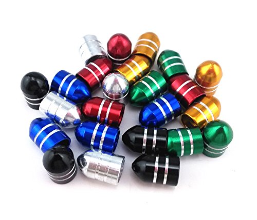 24pcs Colorful Aluminum Bicycle Tire Valve Caps - Schrader