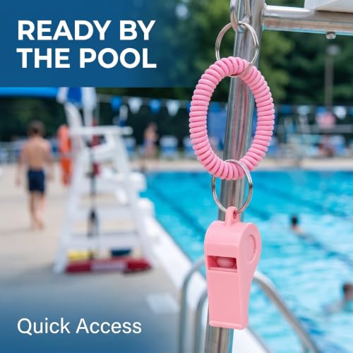 Sports Whistle with Adjustable Wrist Strap - High-Frequency Pink