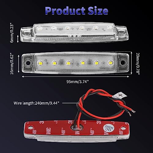 12V Boat Navigation Lights Red & Green 2-Pack IP68 Waterproof, ABS Bow & Stern Lamps