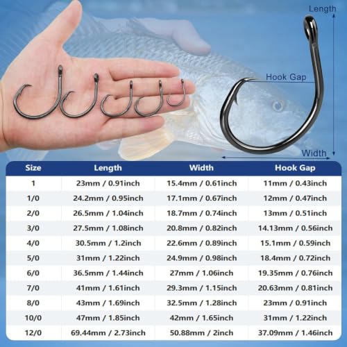 Circle Fishing Hooks 1# - 25PCS High-Carbon Steel, Ultra-Sharp