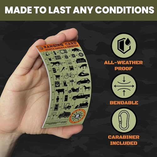 North American Shooting Range Card - MILS Ranging System with Clip