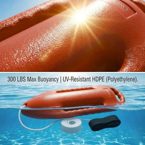 Lifeguard Float - Professional Rescue Can for Open Water - Orange Beacon