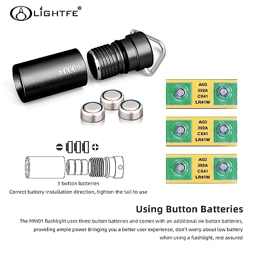 Mini Keychain Flashlight - Small, Bright, Lightweight - Black
