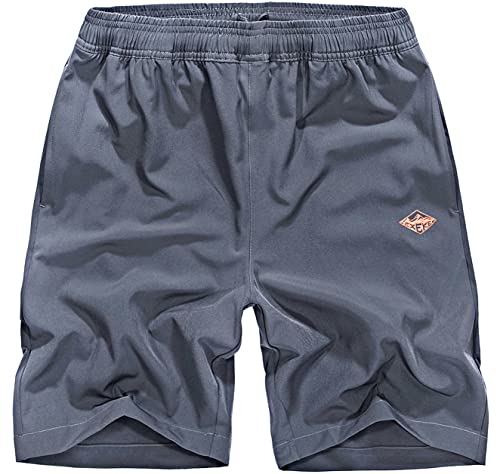 Men's Quick Dry Athletic Shorts - Lightweight Gym Shorts with Pockets - Gray 40-42