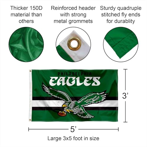 Philadelphia Eagles Vintage 3x5 Banner Flag with Grommets
