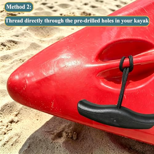 Kayak Handles Replacement - 2 Pack with Cord, Pad Eyes & Screws