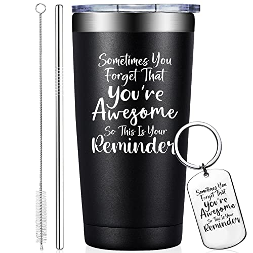 Black 20oz Inspirational Tumbler for Men - Motivational Gift & Double Wall Insulated Mug