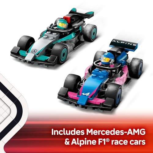 LEGO City F1 Garage Building Set with Race Cars and Minifigures