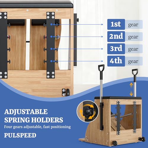 Wunda Pilates Chair - Combo Chair with Adjustable Resistance & Split Pedals