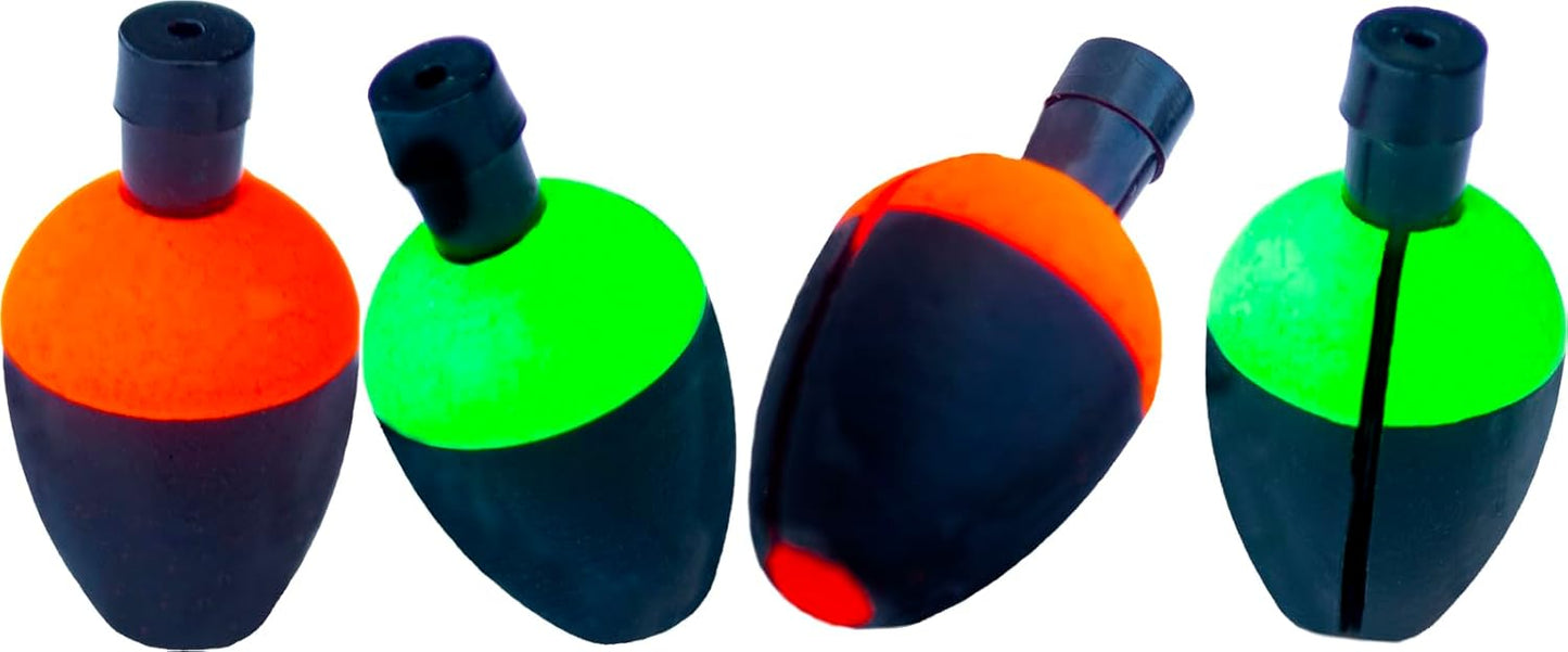 Pautzke Bait Fire Floats - Lightweight Trout Fishing Bobbers | Durable Two-Tone Design, Bulk Pack Options