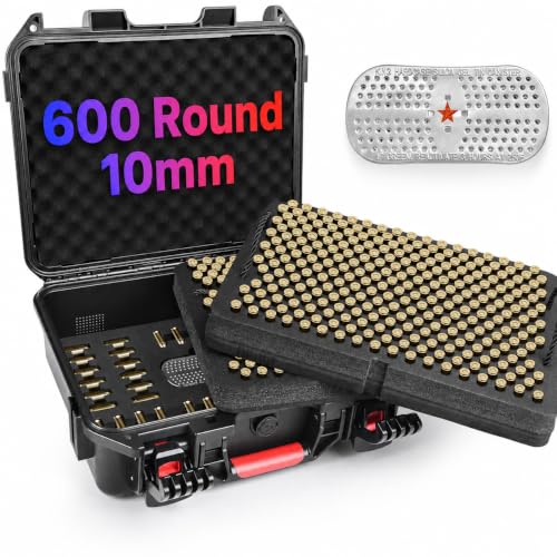 Kinghardcase 600 Round Ammo Storage Case with Lock, Waterproof, Rugged Transport for 10mm, .41 Rem Magnum, .40 S&W, & More